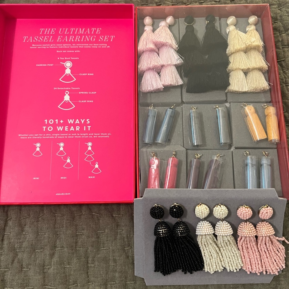 Baublebar Tassel Earring Set with Multiple Colors
